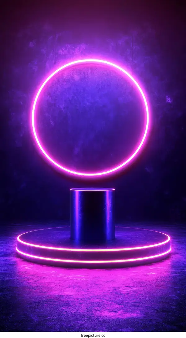 Neon Circle and Cylinder Display Platform