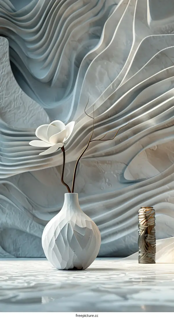 White Vase of Flowers: Modern Home Décor