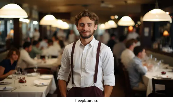 Portrait of a waiter in a restaurant