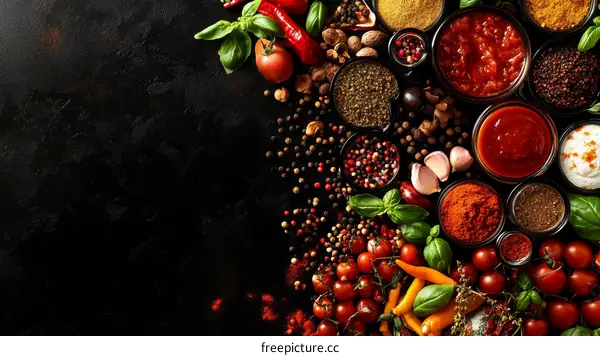 Assortment of Fresh Spices and Herbs