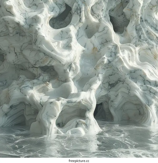 Abstract Marble Cave Formation Illustration