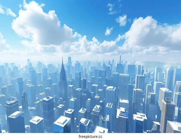 Blue and White Metropolis