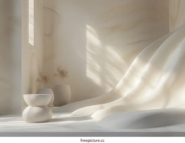 Minimalist Beige Interior Design Scene