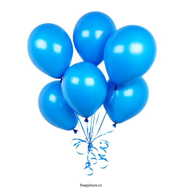 [Transparent Background PNG]Bunch of Blue Party Balloons