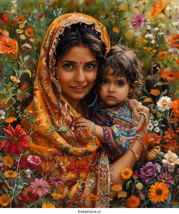 Mother and Child in Garden
