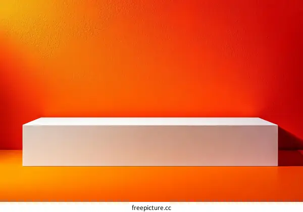 Abstract Orange and White Display Podium