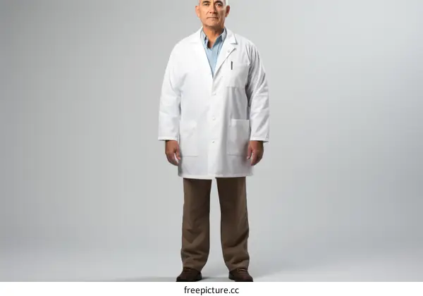 Portrait of a male doctor in a white lab coat
