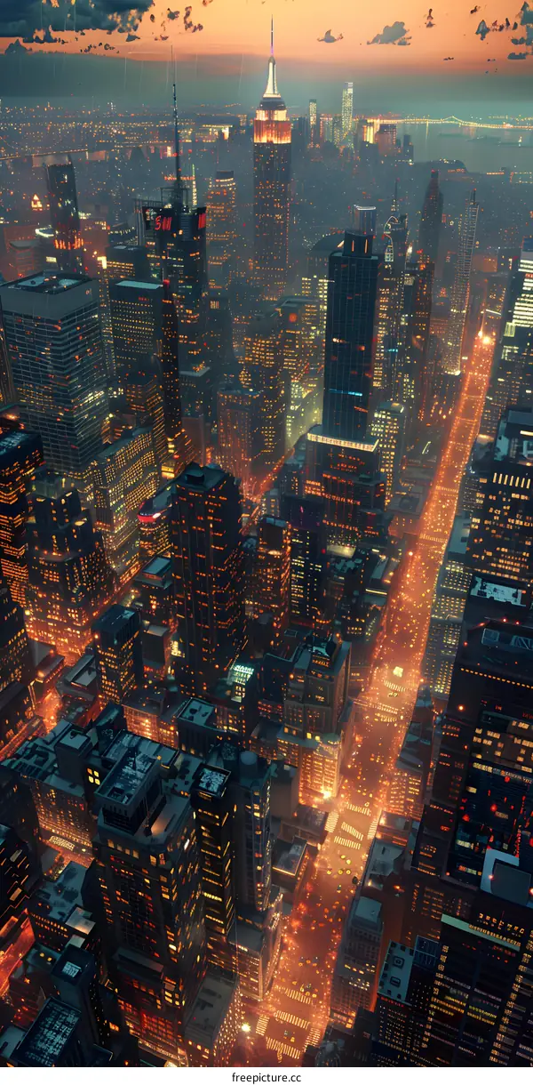 New York City Street with skyscrapers