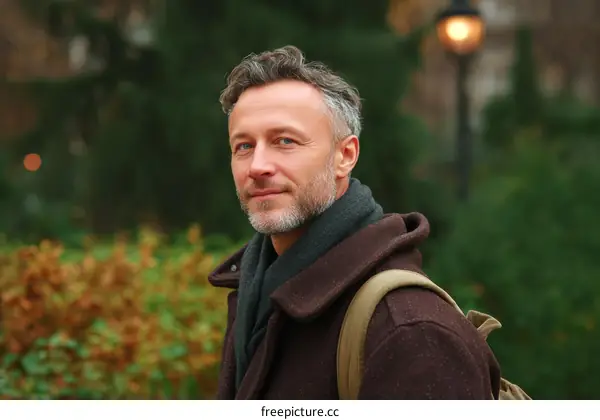 Outdoor Portrait of a Mature Caucasian Man