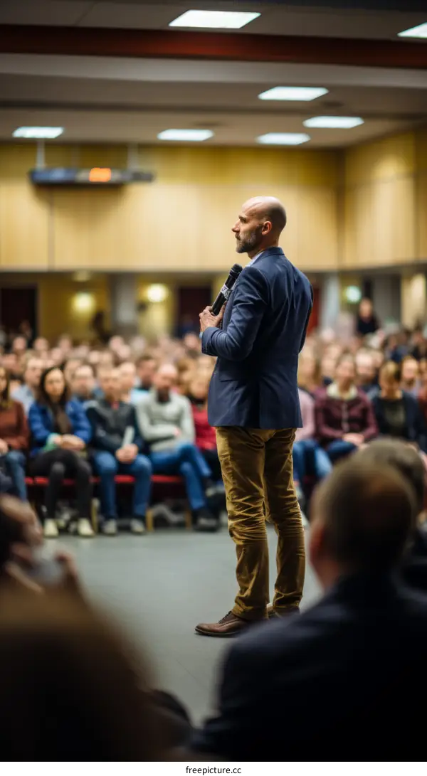 Man speaking at a conference