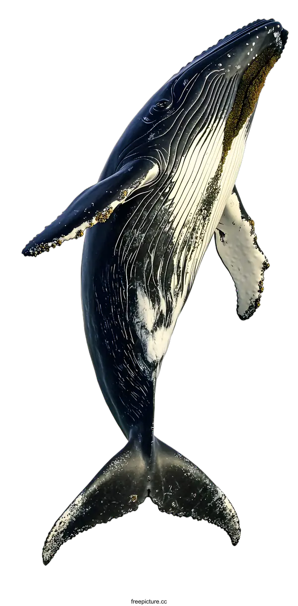 [Transparent Background PNG]Humpback Whale Jumping Out of Water