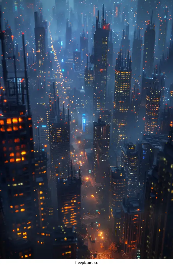 Futuristic Cityscape at Night