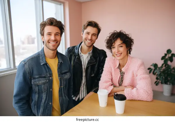 Three Diverse Colleagues Enjoying Coffee Break