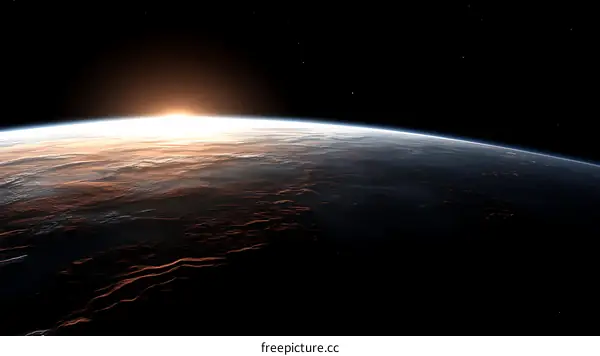Sunrise over Earth from Space