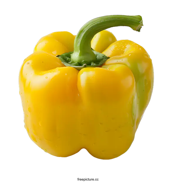 [Transparent Background PNG]Yellow Bell Pepper Close Up on White Background