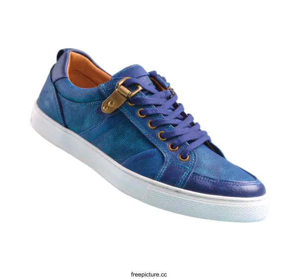 [Transparent Background PNG]Stylish Blue Sneakers with Subtle Design Details