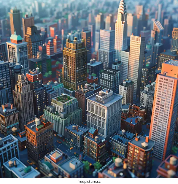 Pixelated Cityscape Illustration of New York