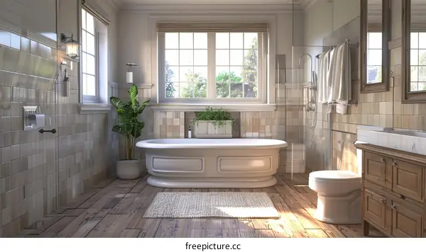 Elegant Farmhouse Bathroom Interior Design
