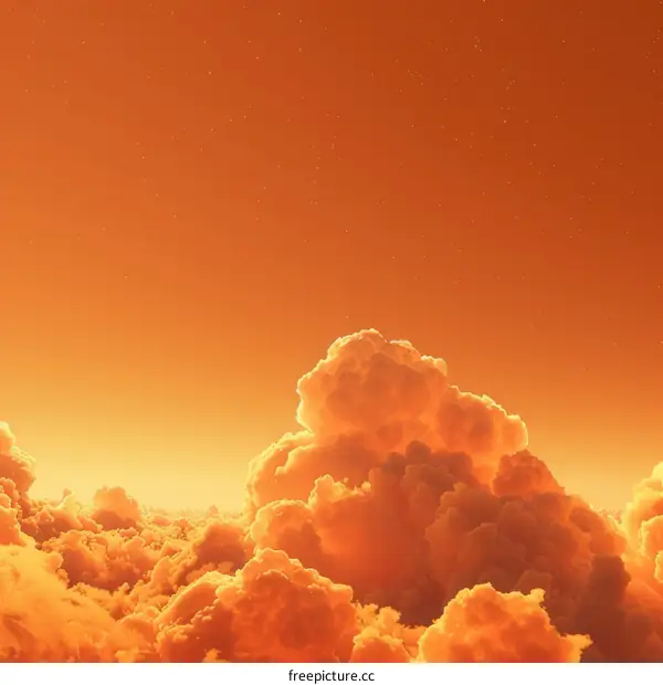 Fiery Sunset Sky with Dramatic Clouds