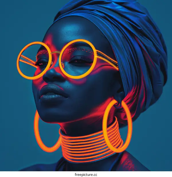 Portrait of a Woman with Headscarf and Glasses