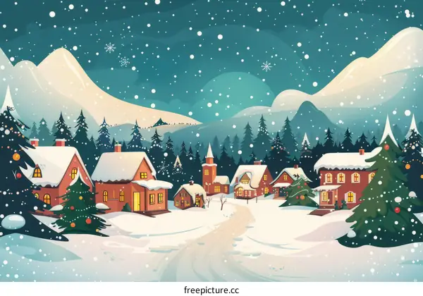 Snowy Village in a Winter Wonderland