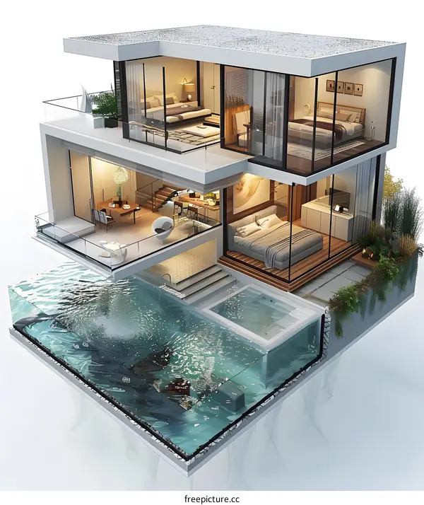 A Modern House Connected to Water
