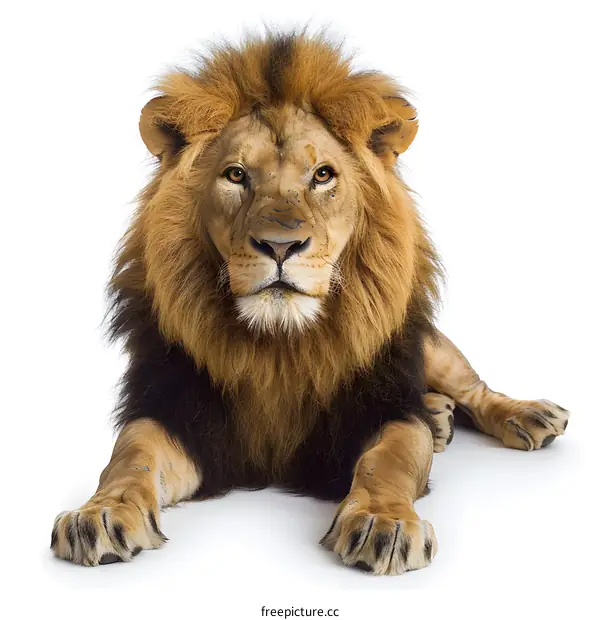 Majestic Lion Portrait on White Background
