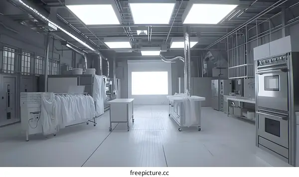 White Room with a Large White Screen