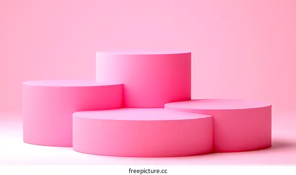 Pink Cylindrical Display Stands