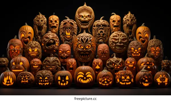 Intricately Carved Halloween Pumpkins: Festive Designs and Styles
