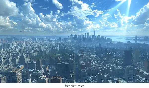 New York City Skyline View on a Sunny Day