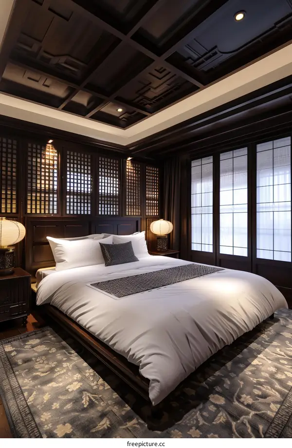 Elegant Traditional Chinese Bedroom Interior Design