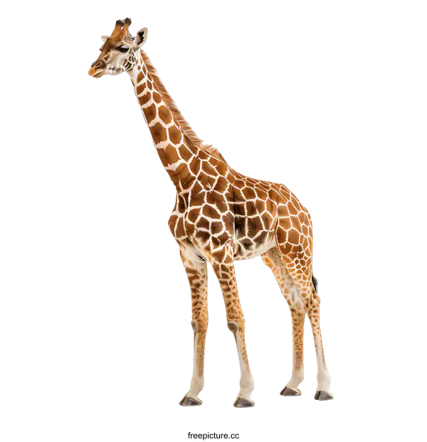 [Transparent Background PNG]Giraffe Standing on White Background
