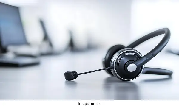 Business Office Headset on Desk