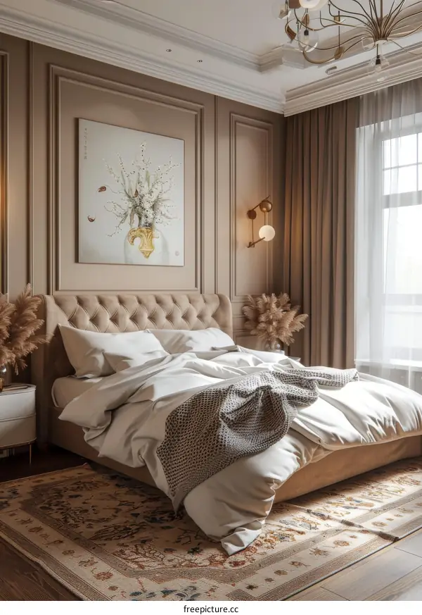 Elegant Bedroom Interior Design with Classic Accents