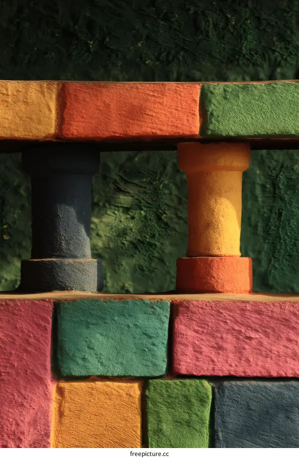 Colorful Block Wall Structure Design