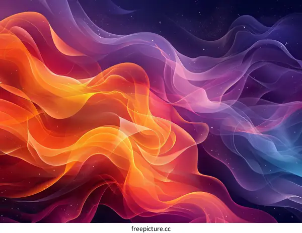 Abstract Colorful Flowing Lines Design