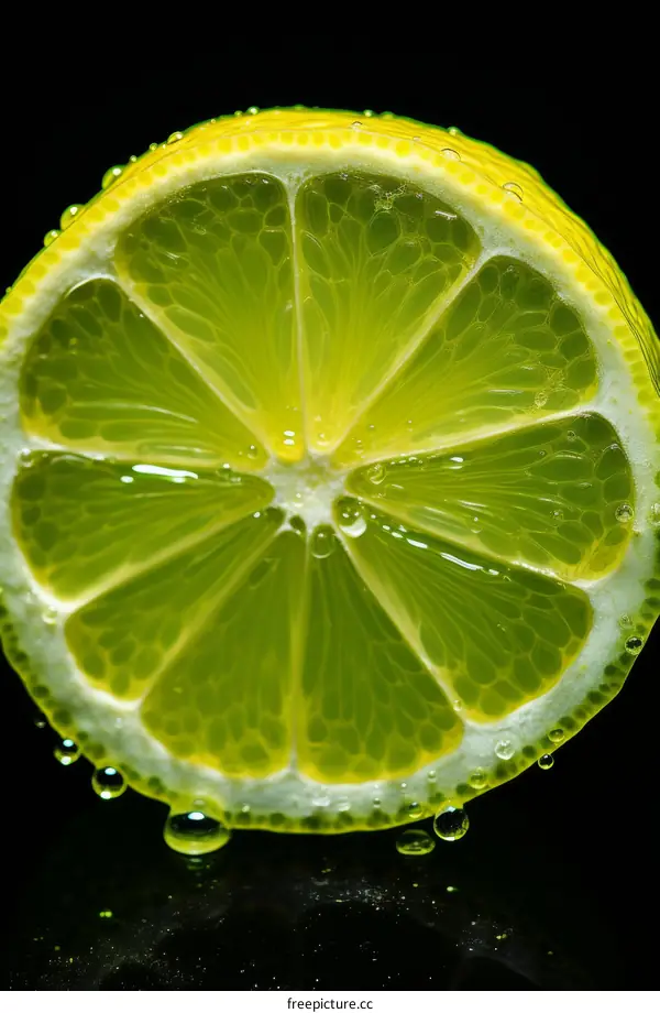 Close-up photo of a cross-section of a lime