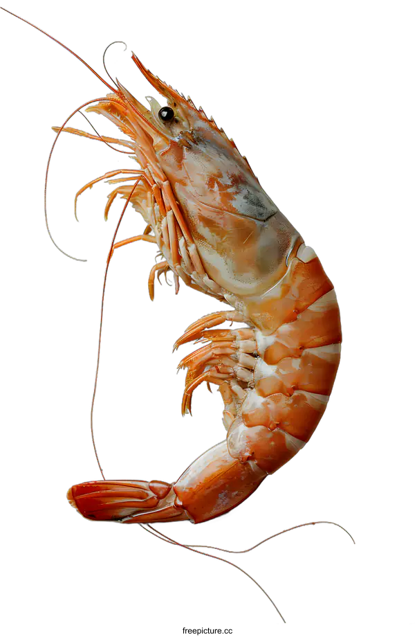 [Transparent Background PNG]Single Fresh Prawn on White Background