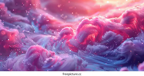 Abstract Pink and Blue Painting