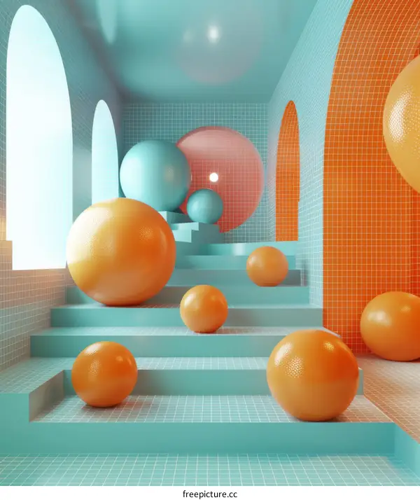 Abstract Geometric Shapes Interior Design Illustration