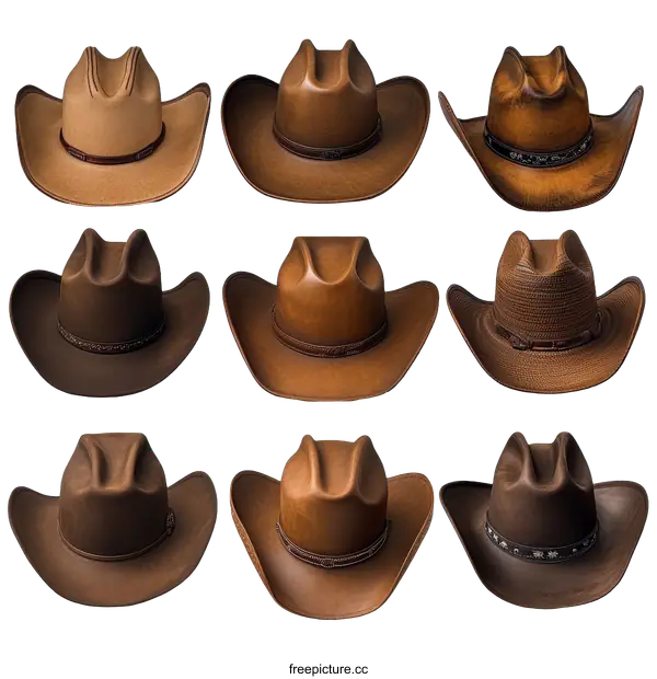 [Transparent Background PNG]Collection of various Cowboy Hats