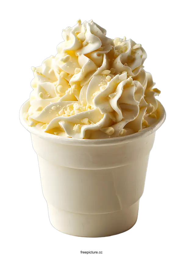 [Transparent Background PNG]White frosted cupcake in white cup