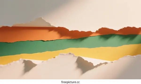 Colorful Tear Paper Layers Abstract Art Background Design