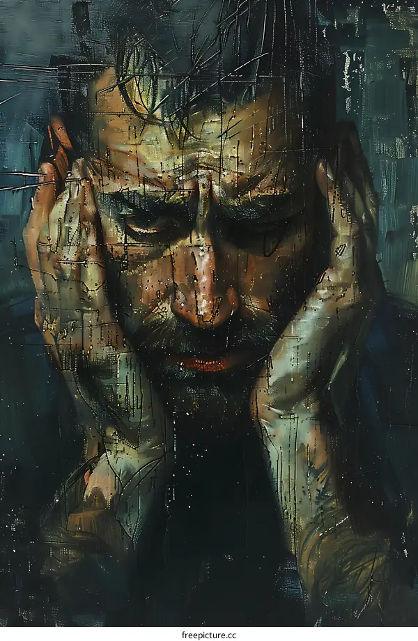 Portrait of a Man with Head in Hands