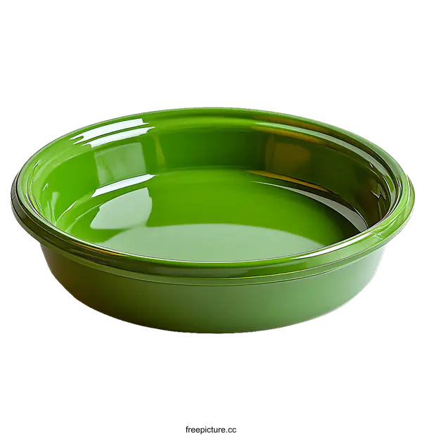 [Transparent Background PNG]Green Round Plastic Dishware