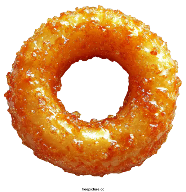 [Transparent Background PNG]Closeup of a Sugary Golden Donut