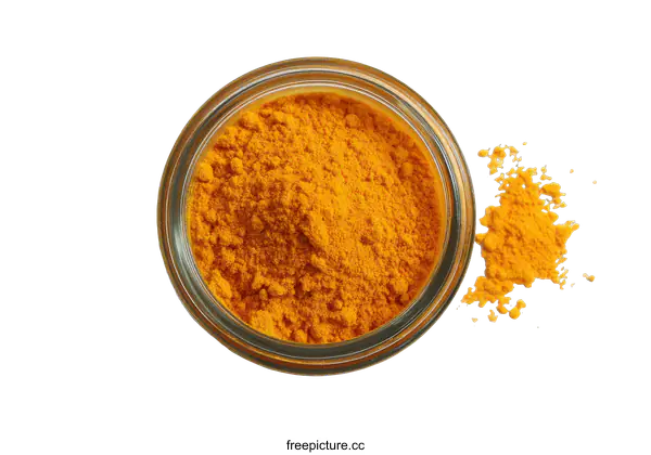 [Transparent Background PNG]Turmeric Powder in Glass Bowl