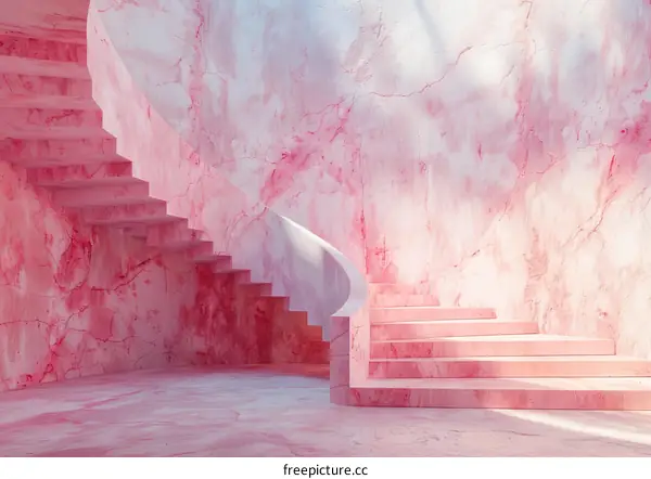 Pink Marble Staircase Interior Design