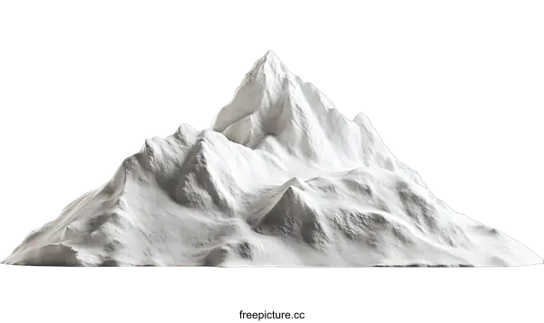 [Transparent Background PNG]White Mountain Range Isolated on transparent background